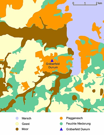 Karte des Naturraumes rund um Dunum