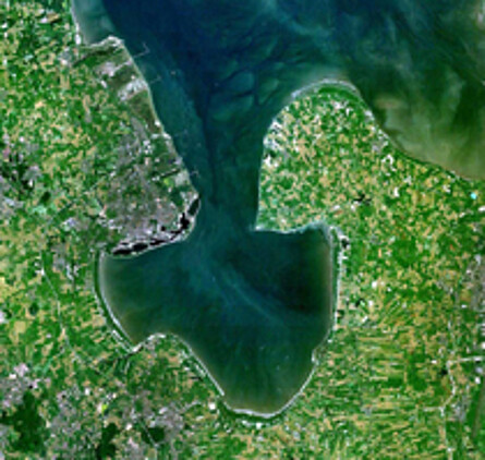 Satelitenbild des Jadebusens